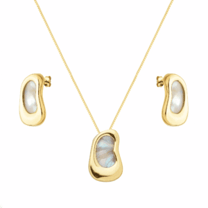 Conjunto Dourado Orgânico Madrepérola