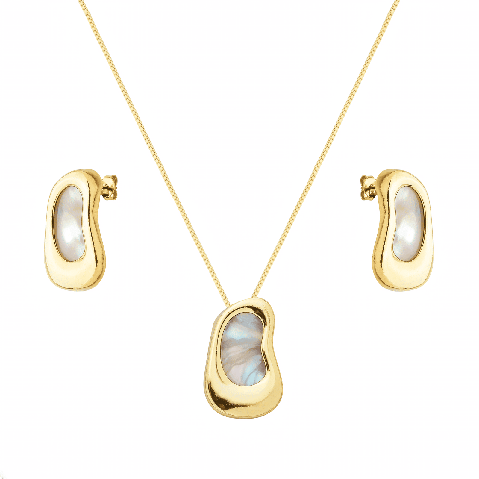 Conjunto Dourado Orgânico Madrepérola