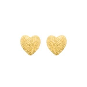Brinco Dourado de Coração Irregular