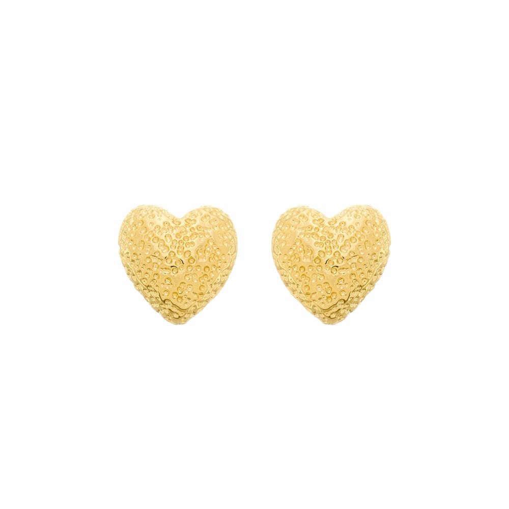 Brinco Dourado de Coração Irregular