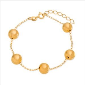 Pulseira Dourada de Bolas Grandes