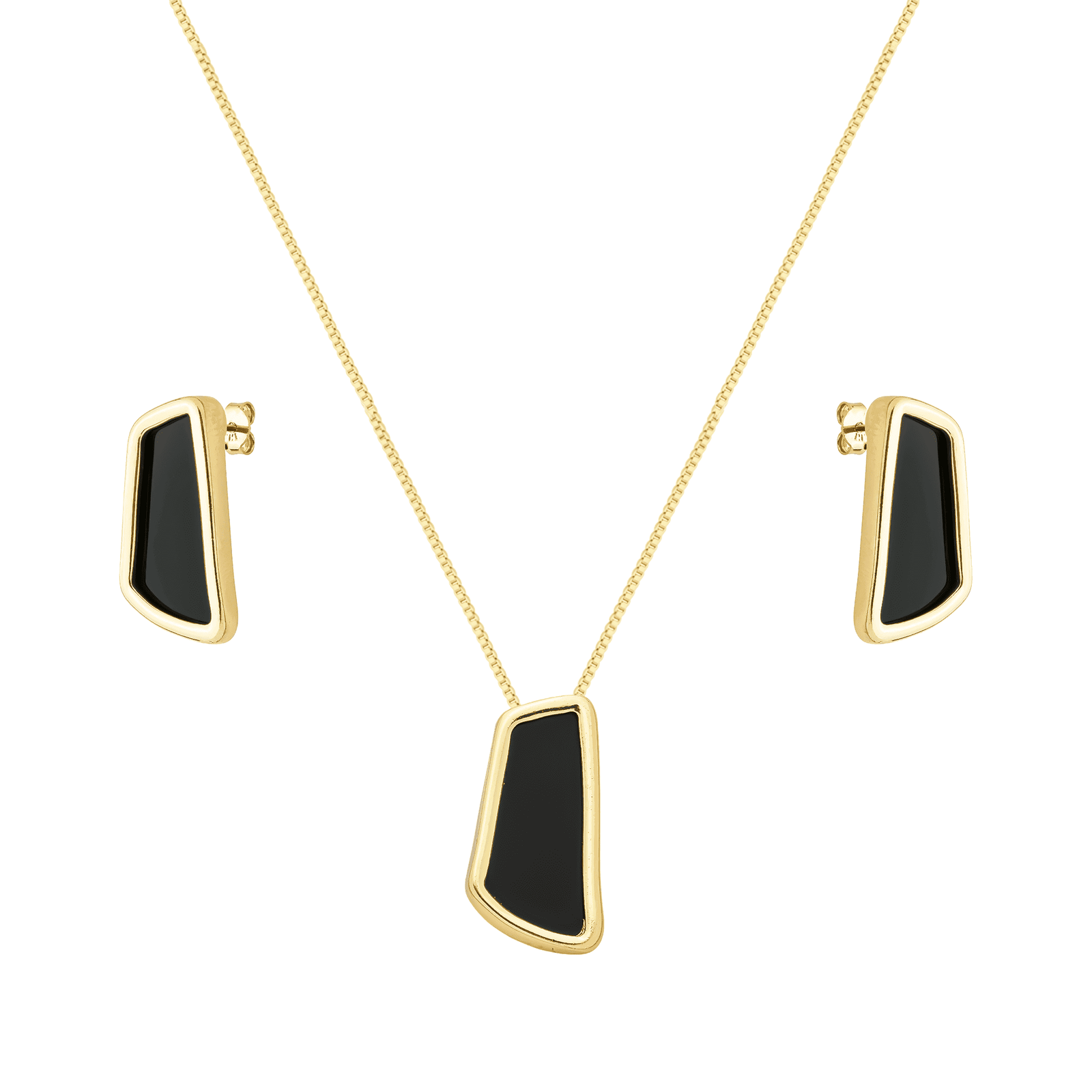 Conjunto Dourado Estilo Orgânico Preto