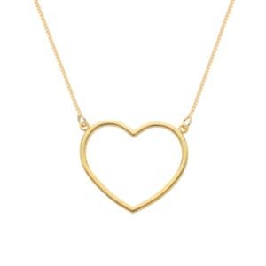 Colar Dourado de Coração Vazado Arco