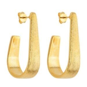 Brinco Dourado Formato Gota Escovado