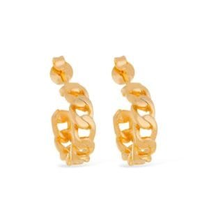 Brinco Dourado de Argola Formato Corrente Pequeno