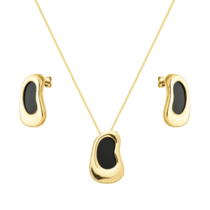 Conjunto Dourado Orgânico Preto