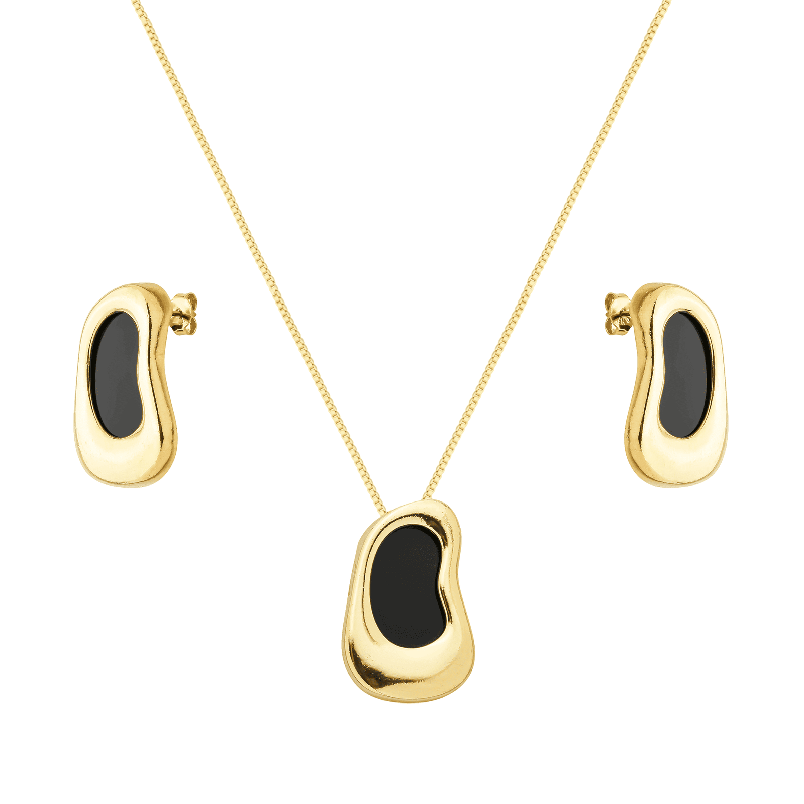 Conjunto Dourado Orgânico Preto